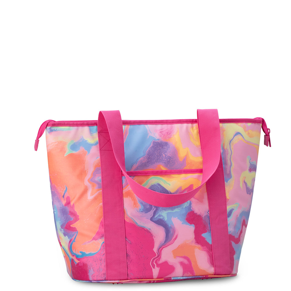 Swig Life Candy Crush Insulated Zippi Cooler back view with outer pocket