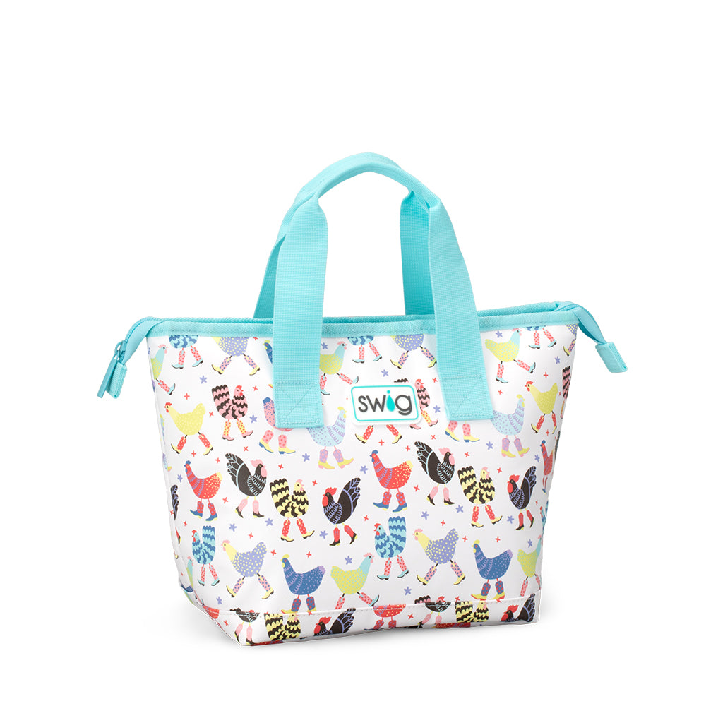 Swig Life Funky Chicken Insulated Lunchi Lunch Bag with zipper enclosure