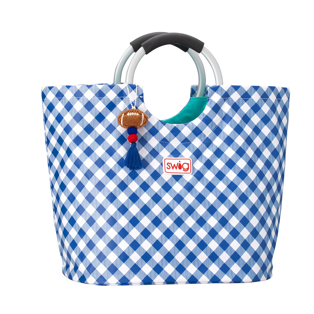 Gameday Gingham Royal + Red Loopi Tote Bag