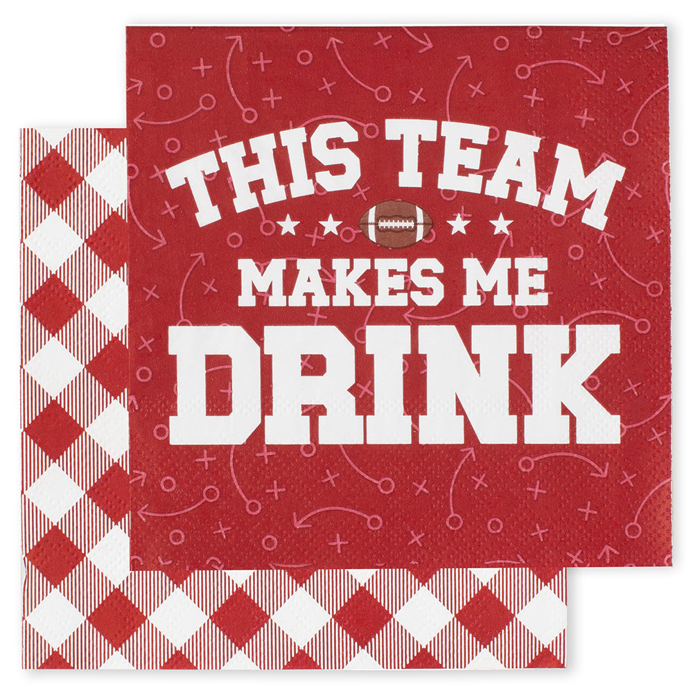 This Team Makes Me Drink Crimson Cocktail Napkins