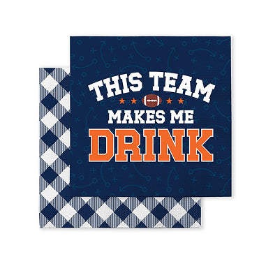 This Team Makes Me Drink Navy + Orange Cocktail Napkins