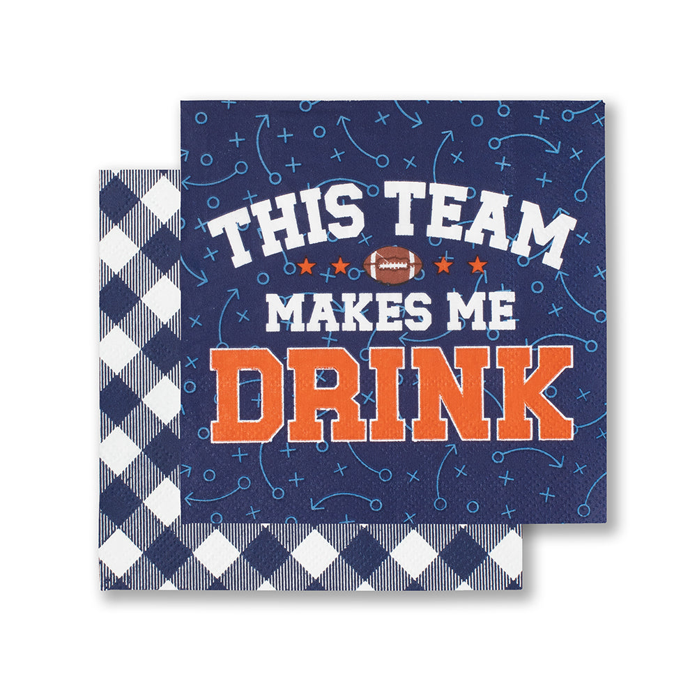 This Team Makes Me Drink Navy + Orange Cocktail Napkins
