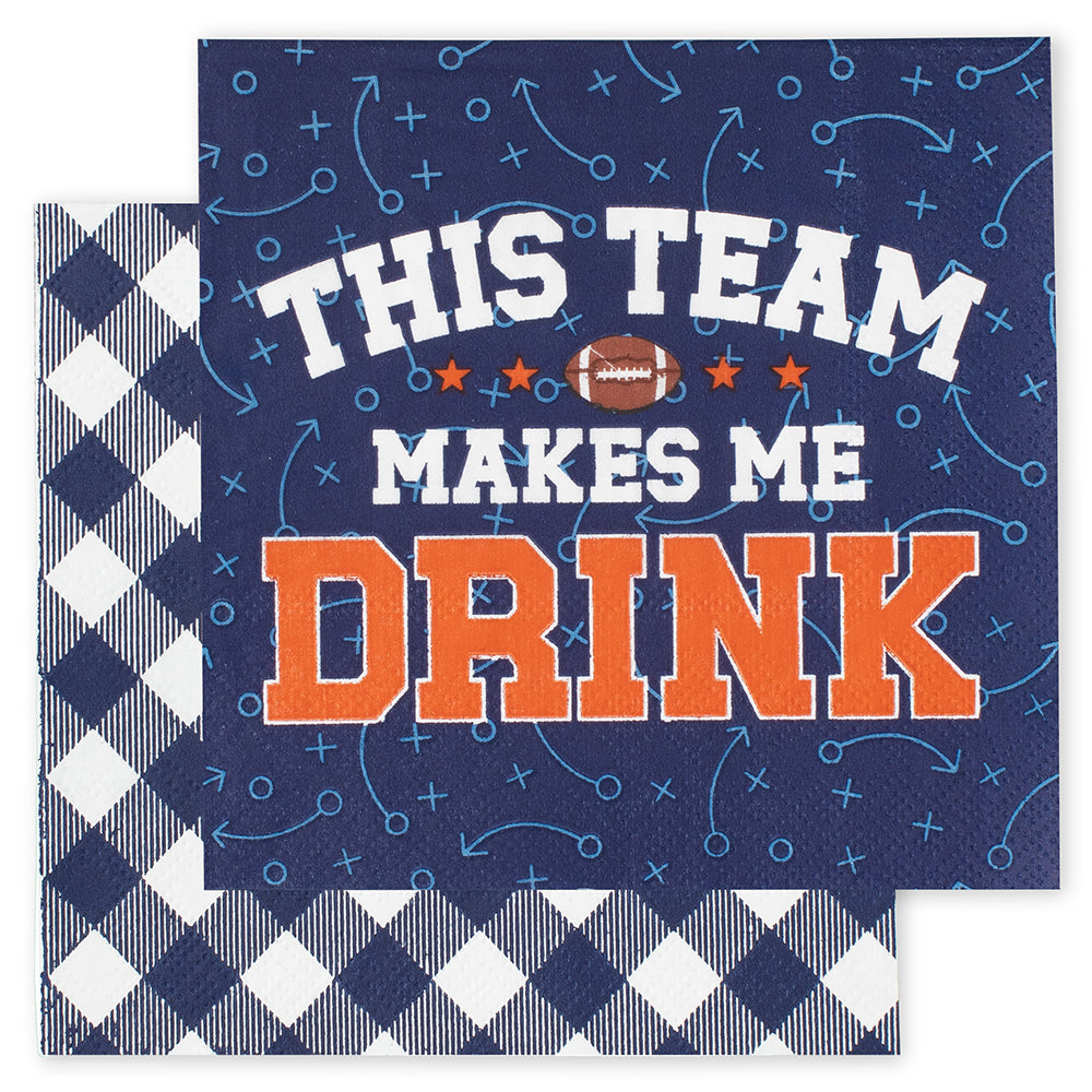This Team Makes Me Drink Navy + Orange Cocktail Napkins