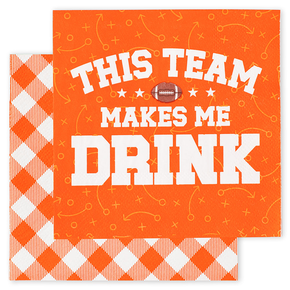 This Team Makes Me Drink Orange Cocktail Napkins