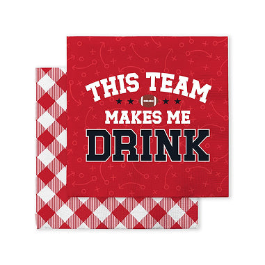 This Team Makes Me Drink Red + Black Cocktail Napkins
