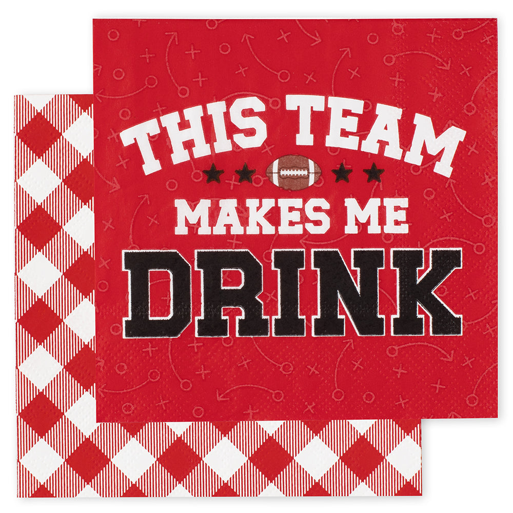 This Team Makes Me Drink Red + Black Cocktail Napkins