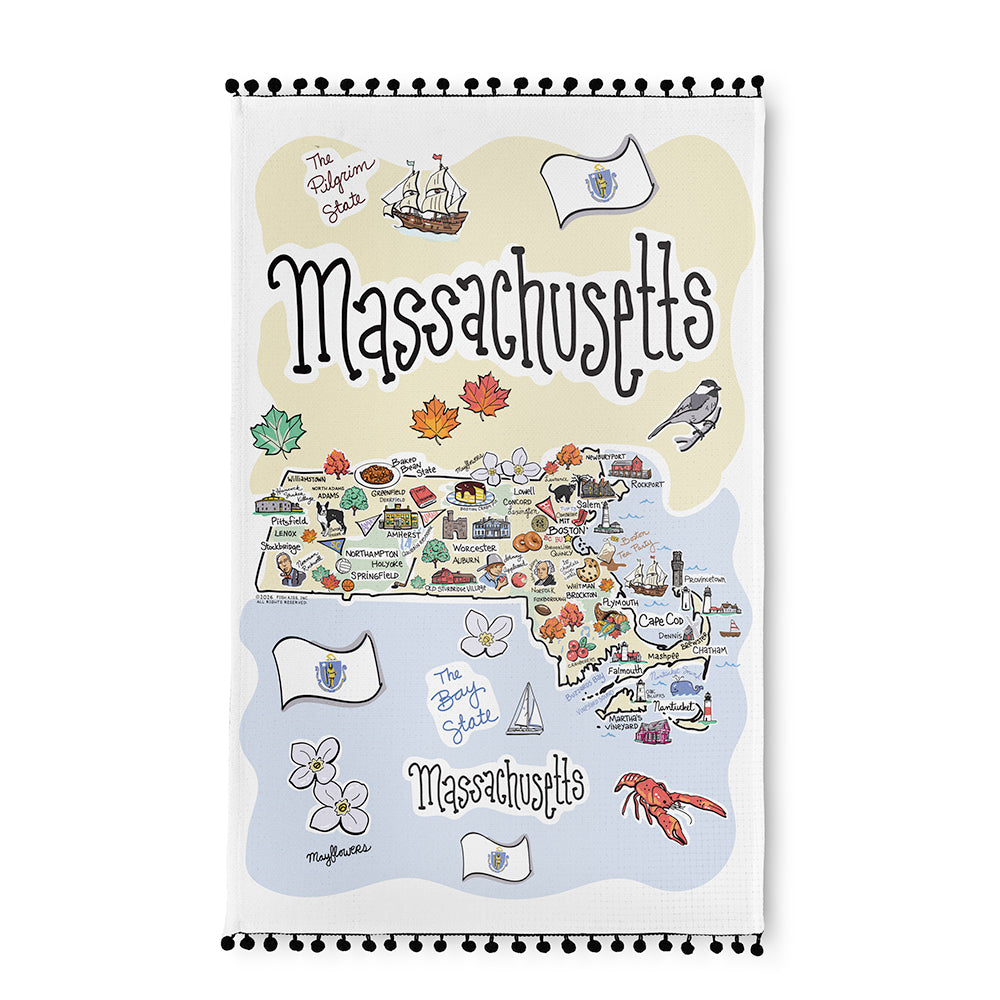 Massachusetts Tea Towel
