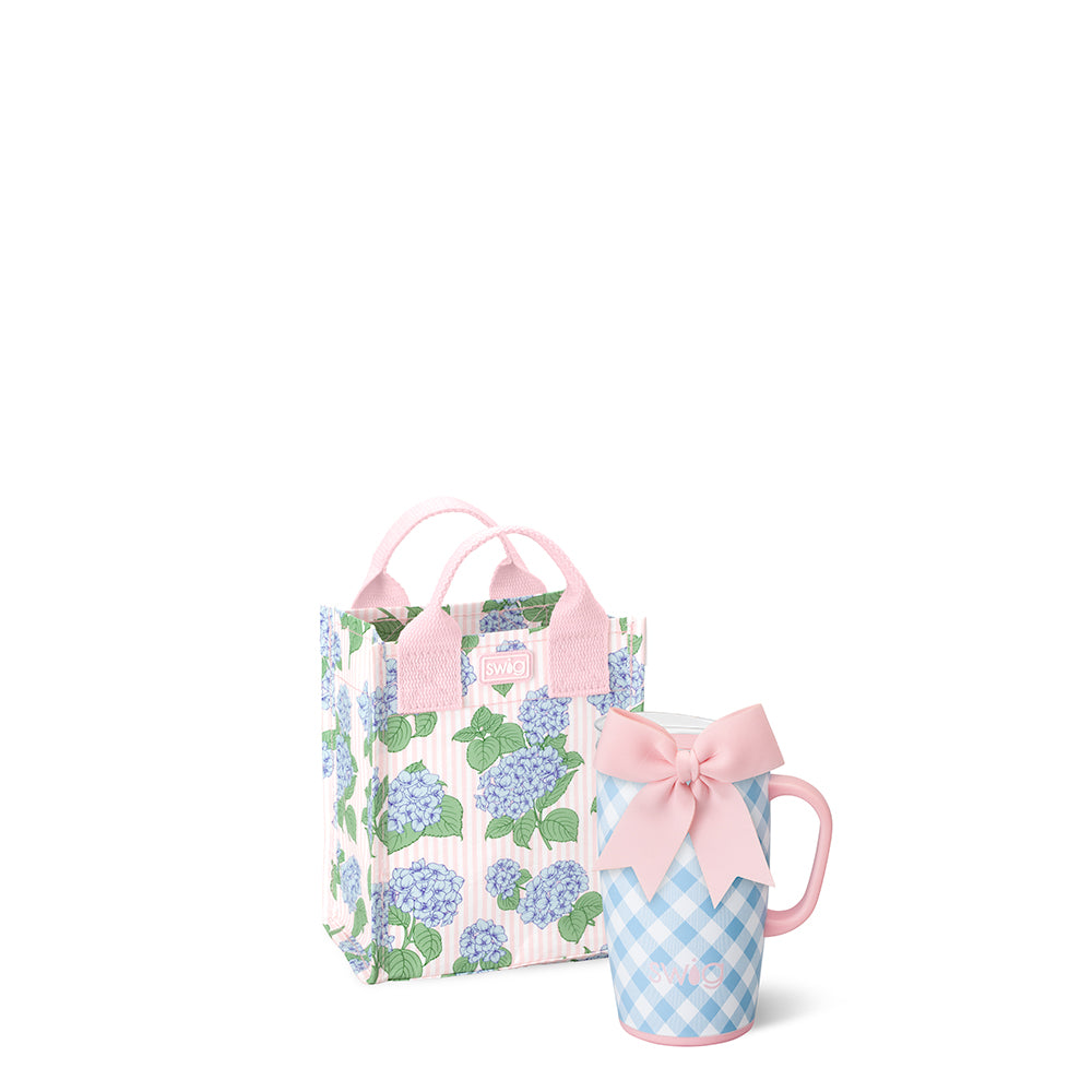 Gingham Travel Mug 18oz Gift Set