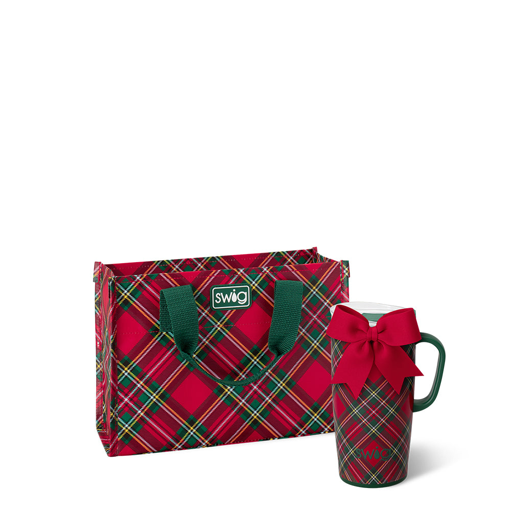 Christmas Plaid Travel Mug 22oz Gift Set