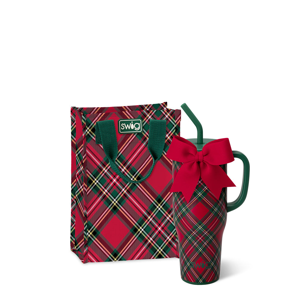 Christmas Plaid Mega Mug 40oz Gift Set