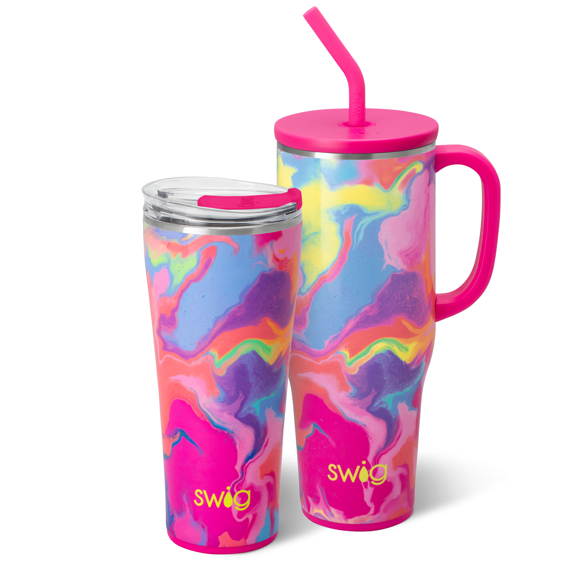 Swig Life Candy Crush Mega Set including a 32oz Tumbler and a 40oz Mega Mug