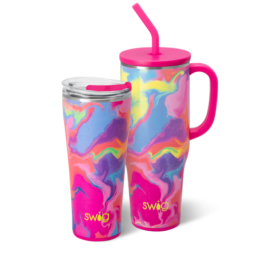 Swig Life Candy Crush Mega Set including a 32oz Tumbler and a 40oz Mega Mug