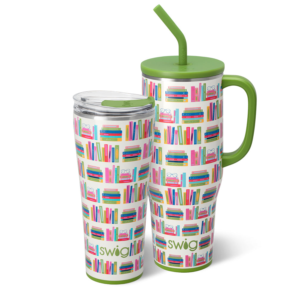 Swig Life Book Club Mega Set including a 32oz Tumbler and a 40oz Mega Mug