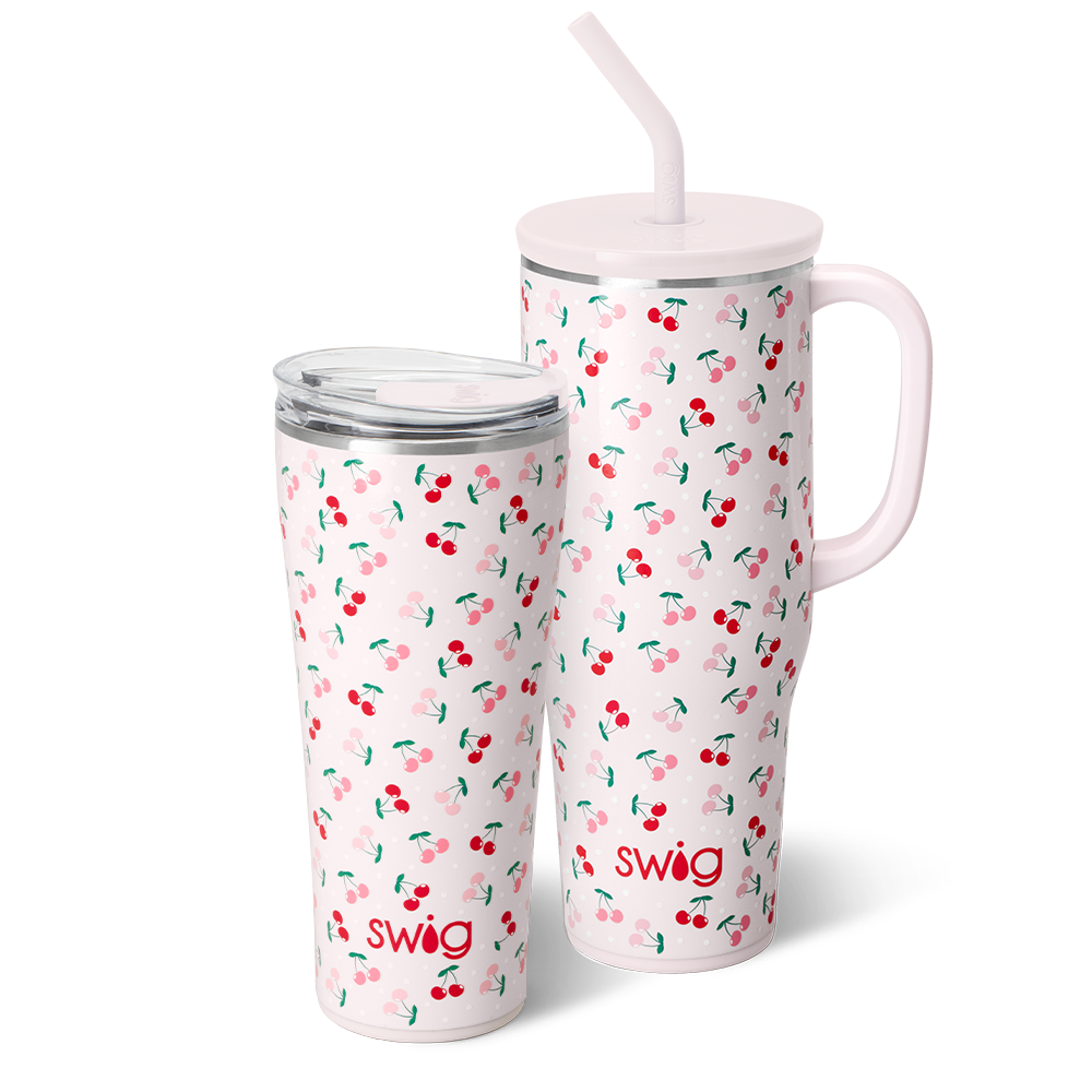 Swig Life Cherry Pie Mega Set including a 32oz Tumbler and a 40oz Mega Mug
