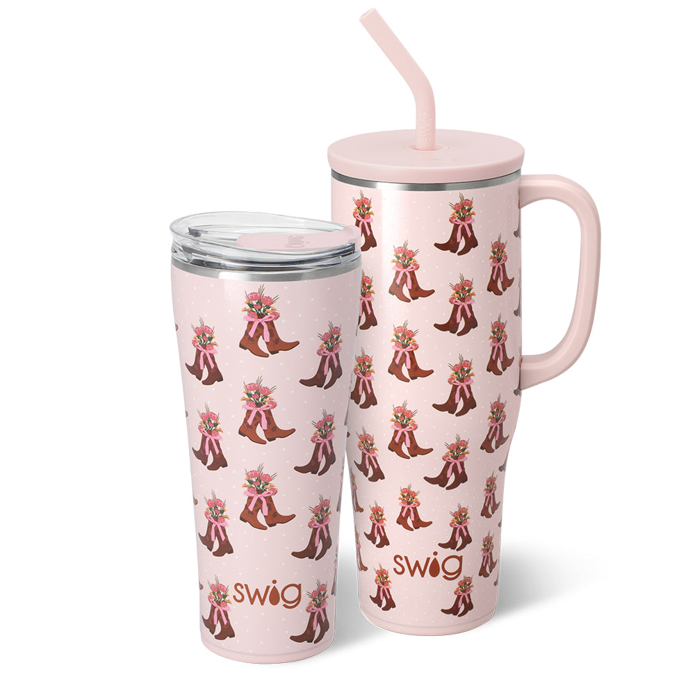Swig Life Cowgirl Coquette Mega Set including a 32oz Tumbler and a 40oz Mega Mug
