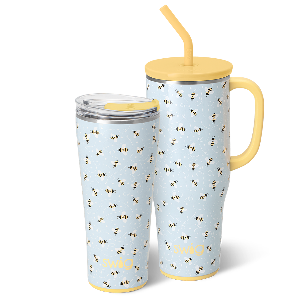 Swig Life Busy Bee Mega Set including a 32oz Tumbler and a 40oz Mega Mug