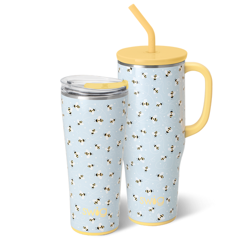 Swig Life Busy Bee Mega Set including a 32oz Tumbler and a 40oz Mega Mug