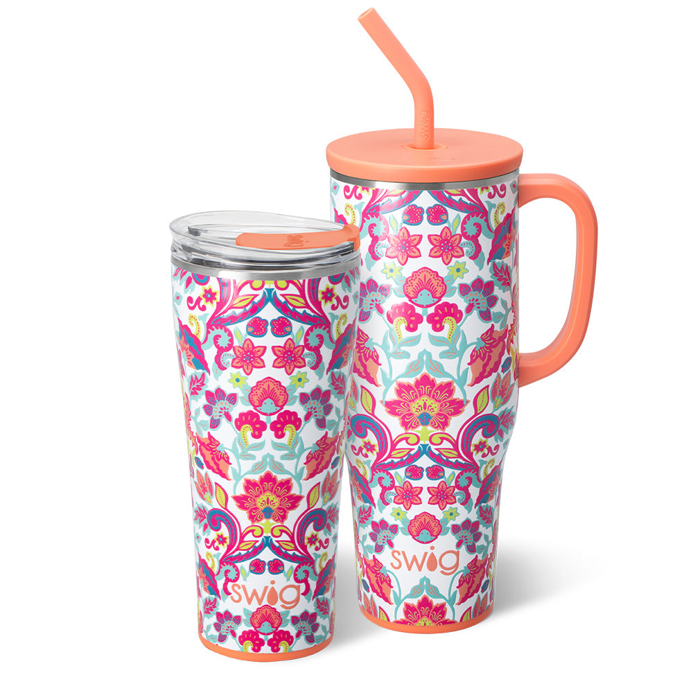 Swig Life Flourish Mega Set including a 32oz Tumbler and a 40oz Mega Mug