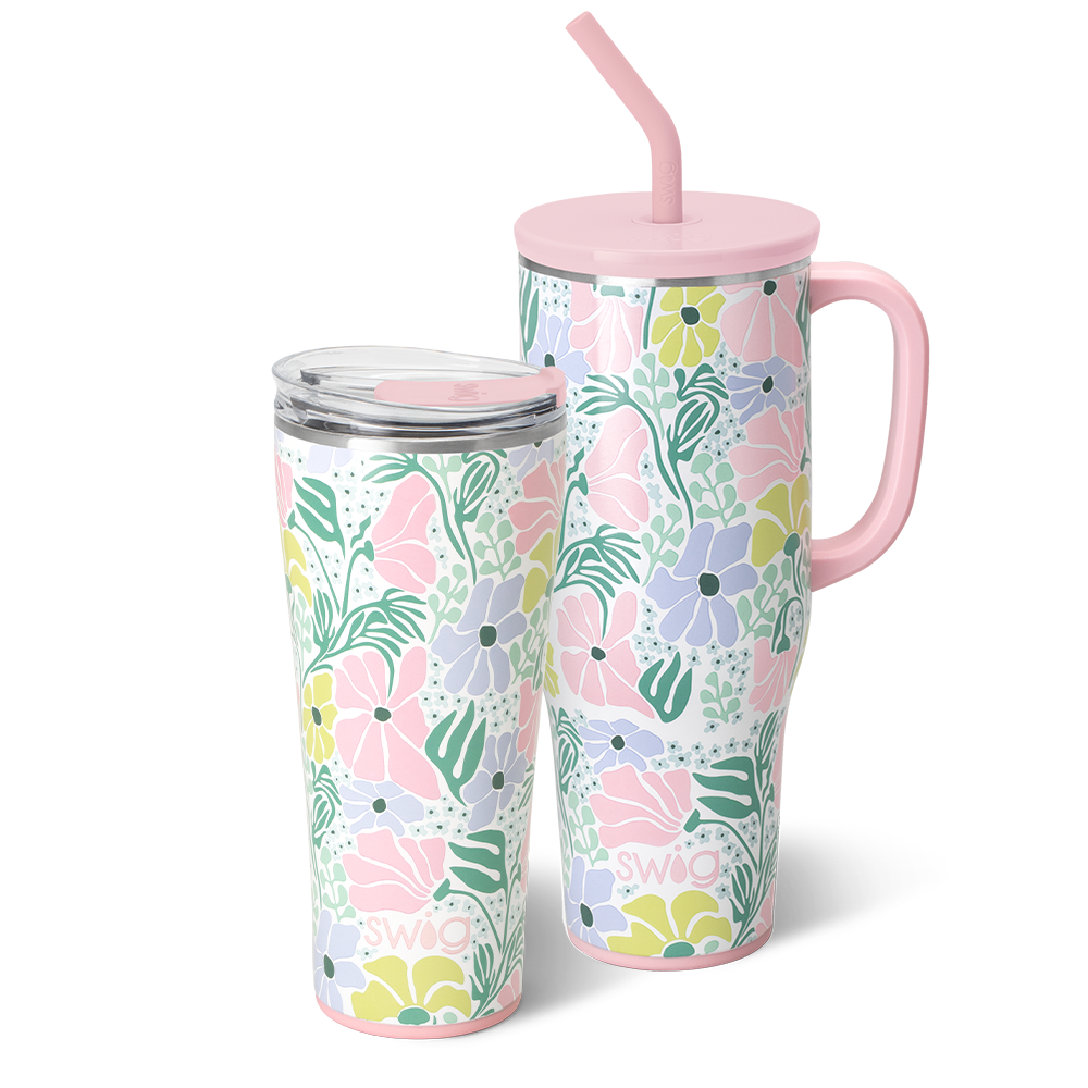 Swig Life Garden Party Mega Set including a 32oz Tumbler and a 40oz Mega Mug