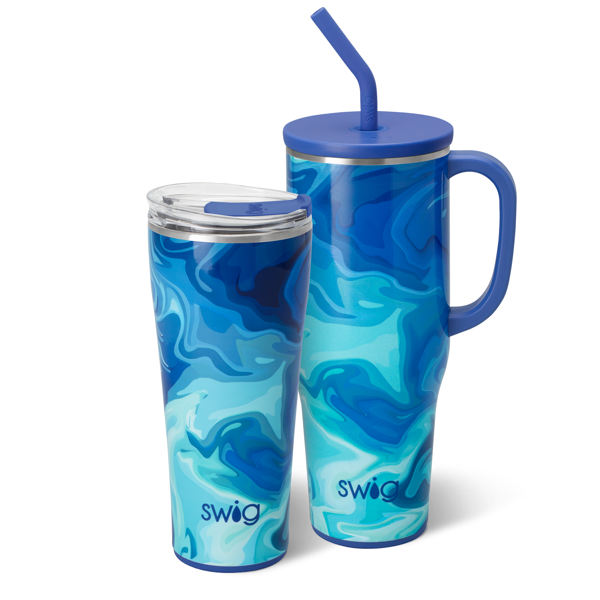 Swig Life Blue Lagoon Mega Set including a 32oz Tumbler and a 40oz Mega Mug