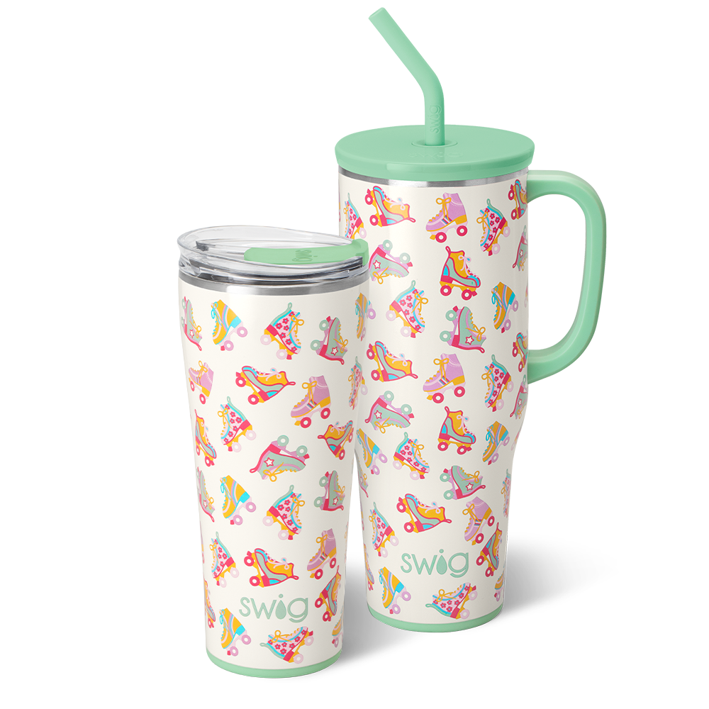 Swig Life Roller Rink Mega Set including a 32oz Tumbler and a 40oz Mega Mug