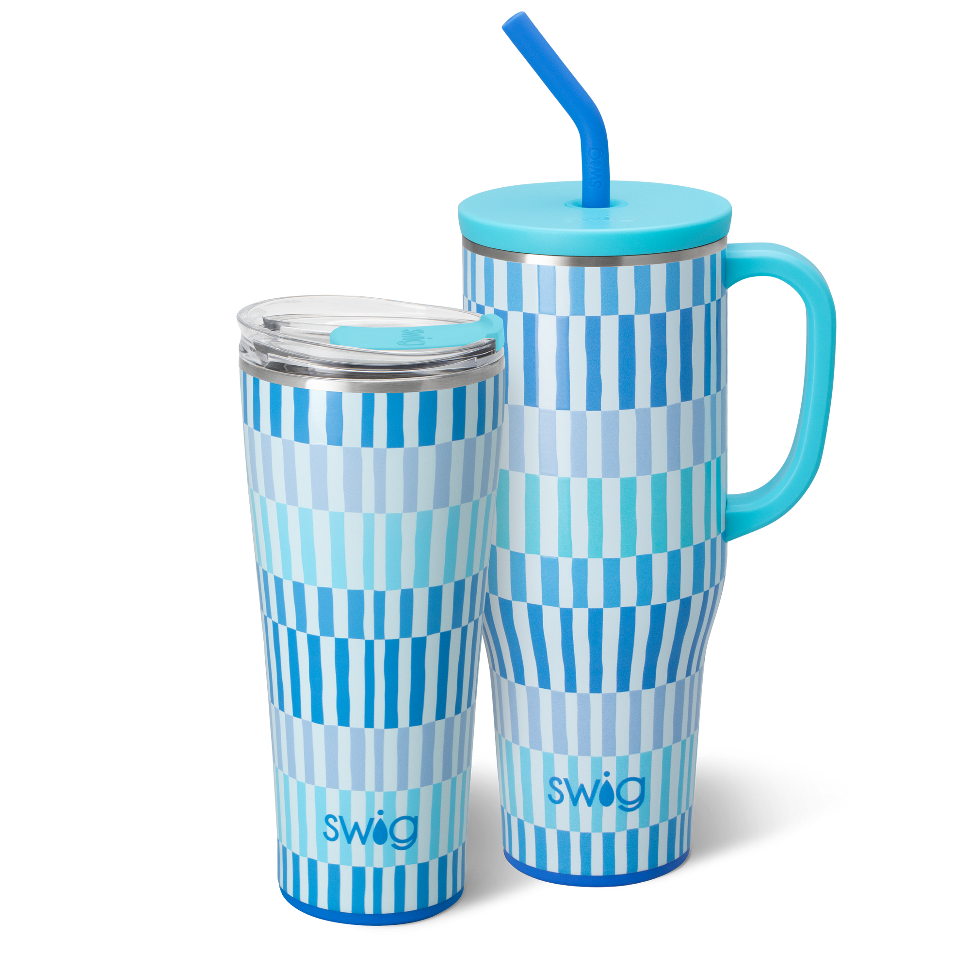 Swig Life Glacier Stripe Mega Set including a 32oz Tumbler and a 40oz Mega Mug