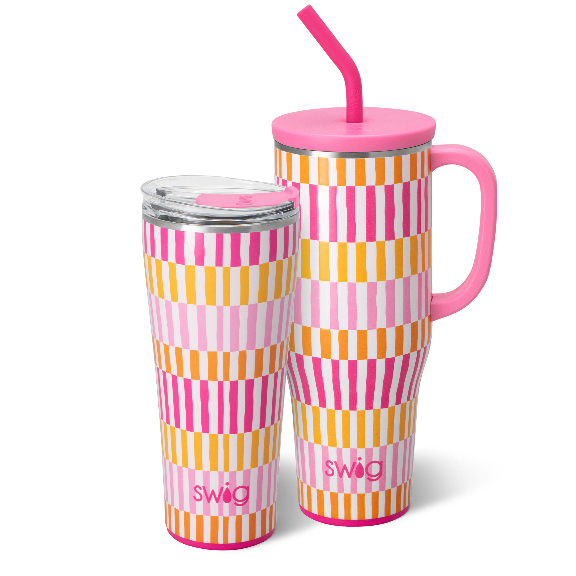 Swig Life Sherbet Stripe Mega Set including a 32oz Tumbler and a 40oz Mega Mug
