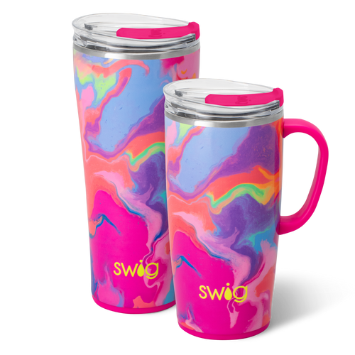 Swig Life Candy Crush XL Set including a 22oz Travel Mug and a 32oz Tumbler