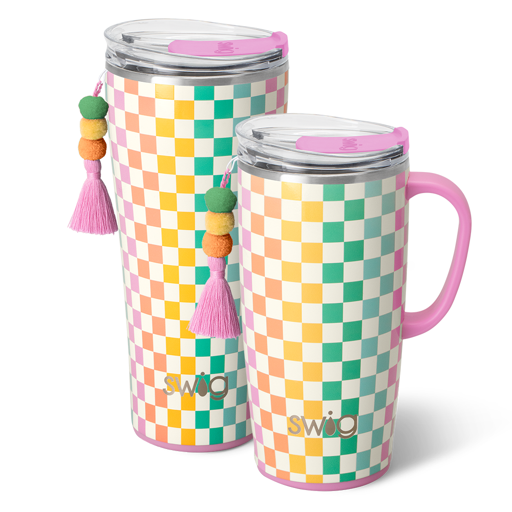 Swig Life Check Mate XL Set including a 22oz Travel Mug and a 32oz Tumbler