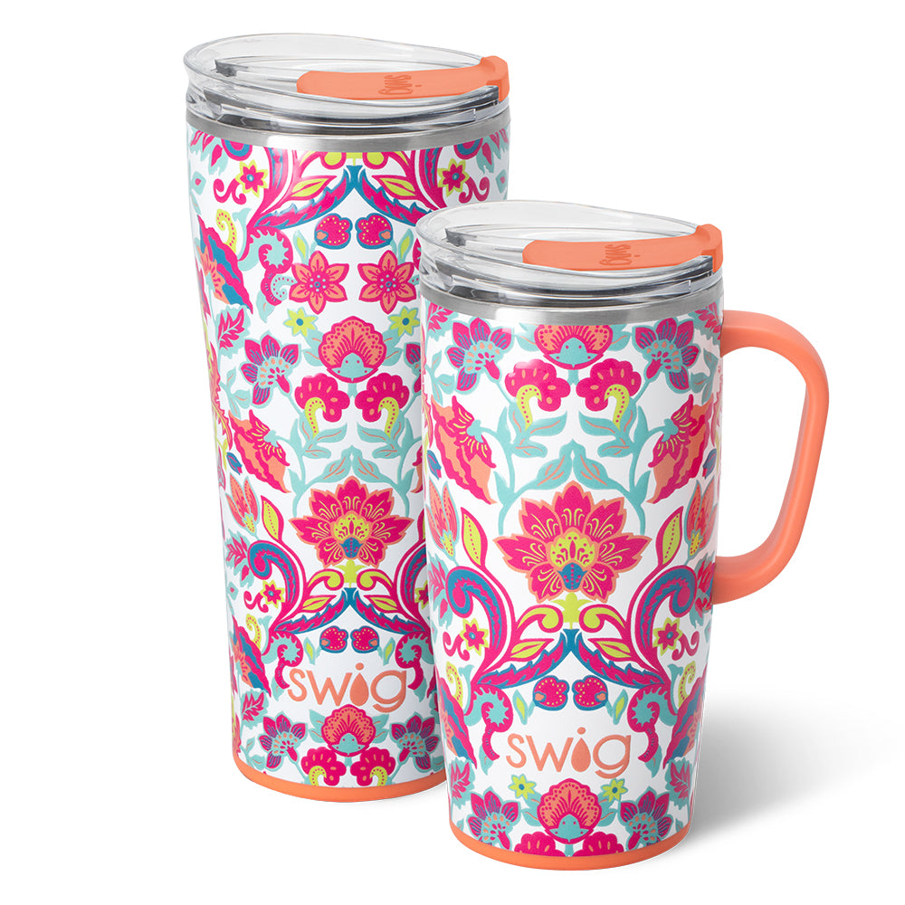 Swig Life Flourish XL Set including a 22oz Travel Mug and a 32oz Tumbler