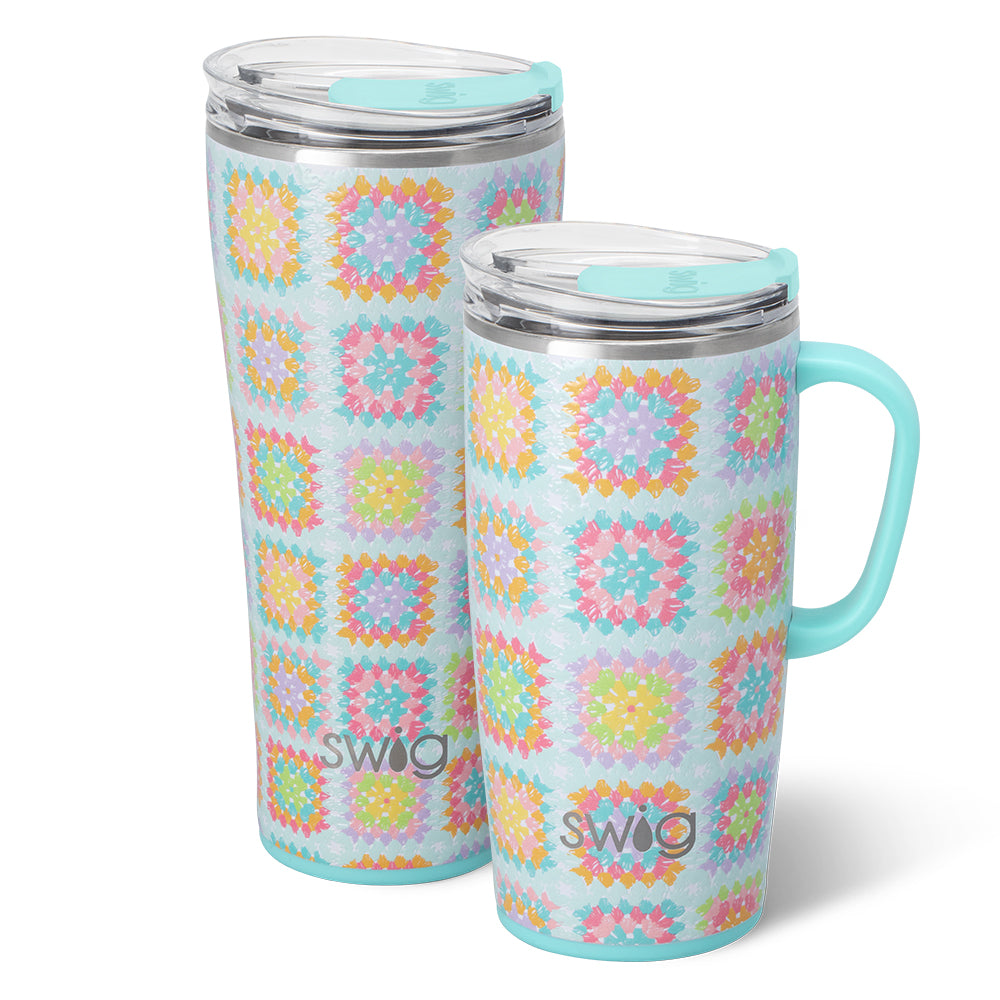 Swig Life Close Knit XL Set including a 22oz Travel Mug and a 32oz Tumbler