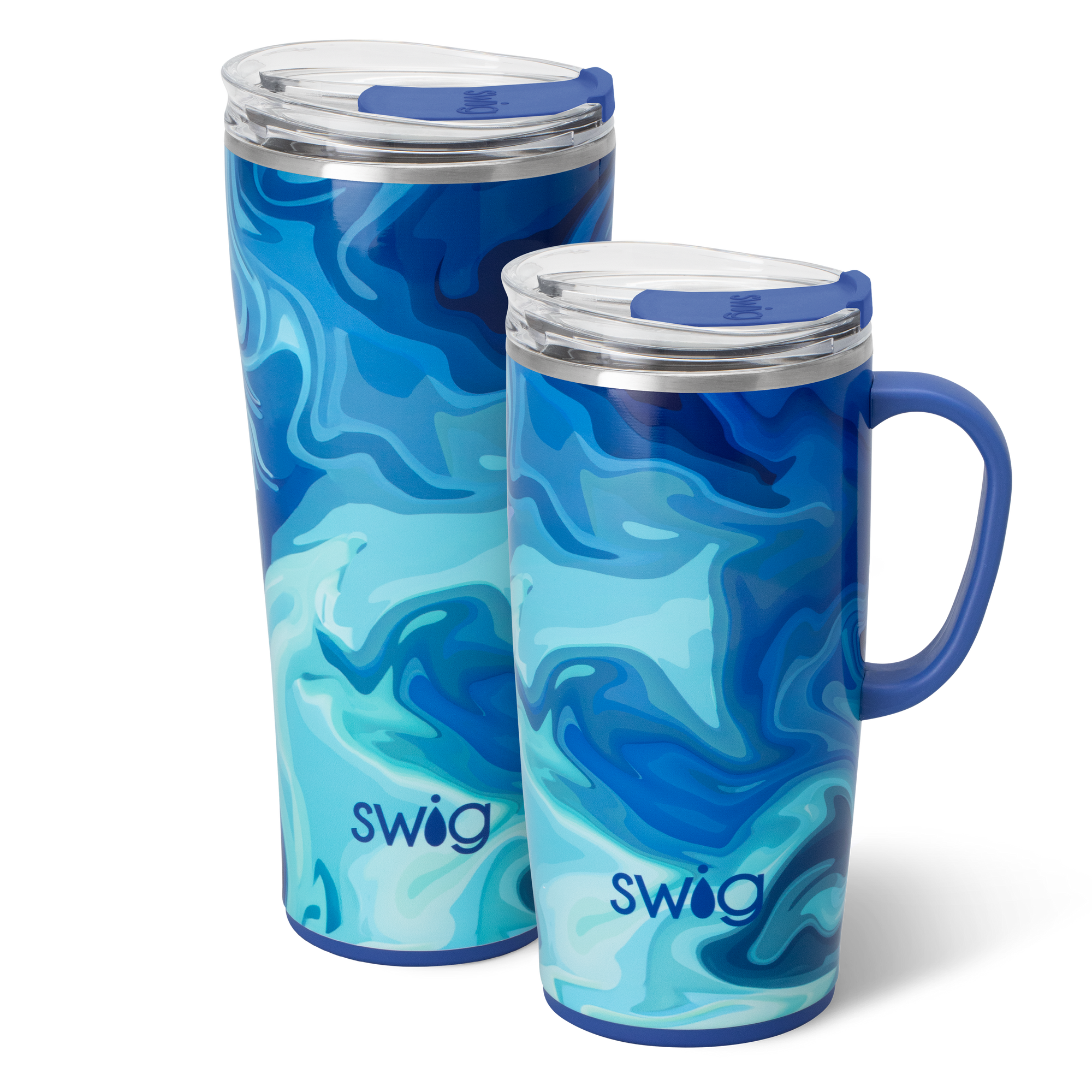 Swig Life Blue Lagoon XL Set including a 22oz Travel Mug and a 32oz Tumbler