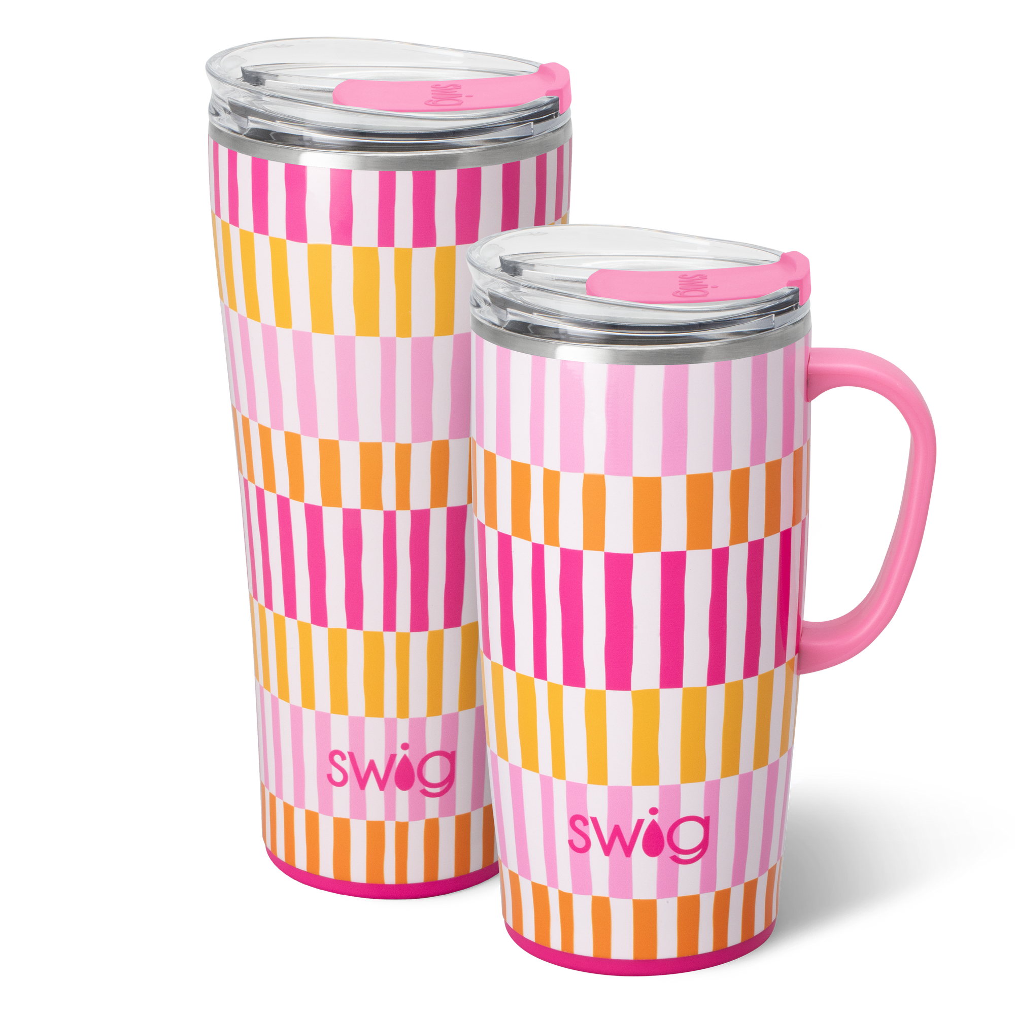 Swig Life Sherbet Stripe XL Set including a 22oz Travel Mug and a 32oz Tumbler