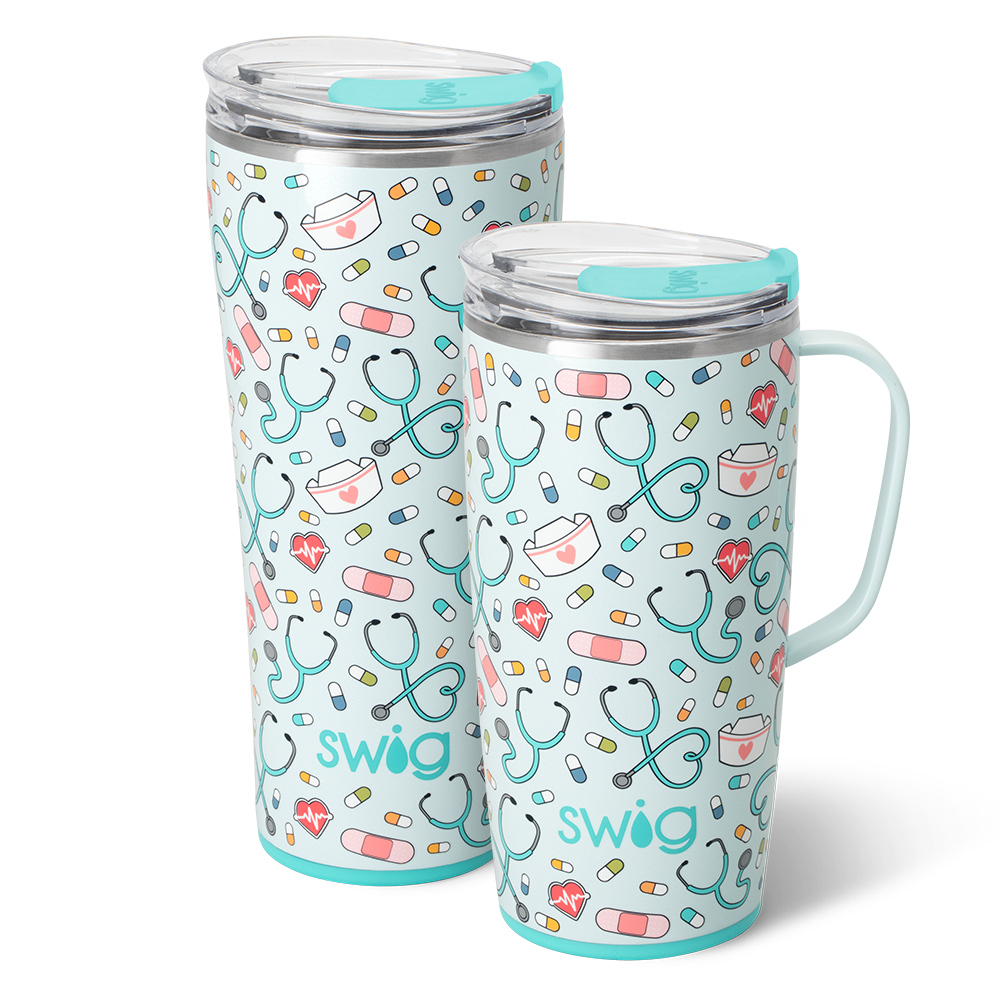 Swig Life Scrub Life XL Set including a 22oz Travel Mug and a 32oz Tumbler