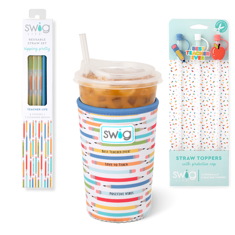 Brite Stripe Medium Iced Cup Coolie