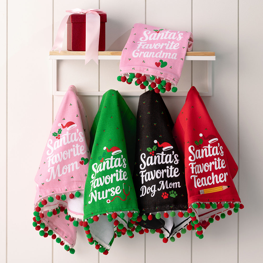 Santa's Favorite Teacher Tea Towel
