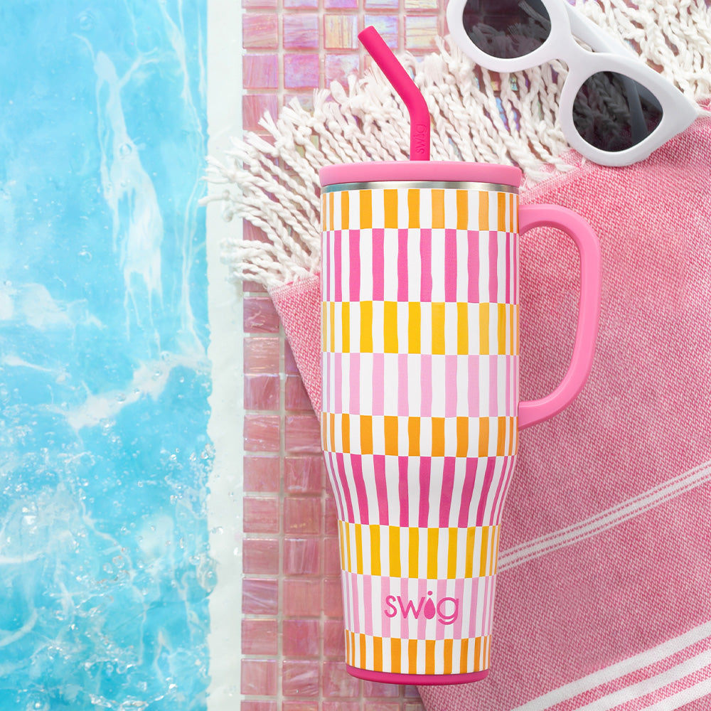 Swig Life 40oz Mega Mug Insulated Tumbler in Sherbet Stripe