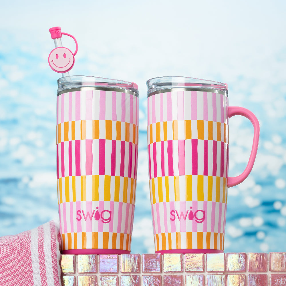 Swig Life Sherbet Stripe Insulated Drinkware 22oz Tumbler and 22oz Travel Mug