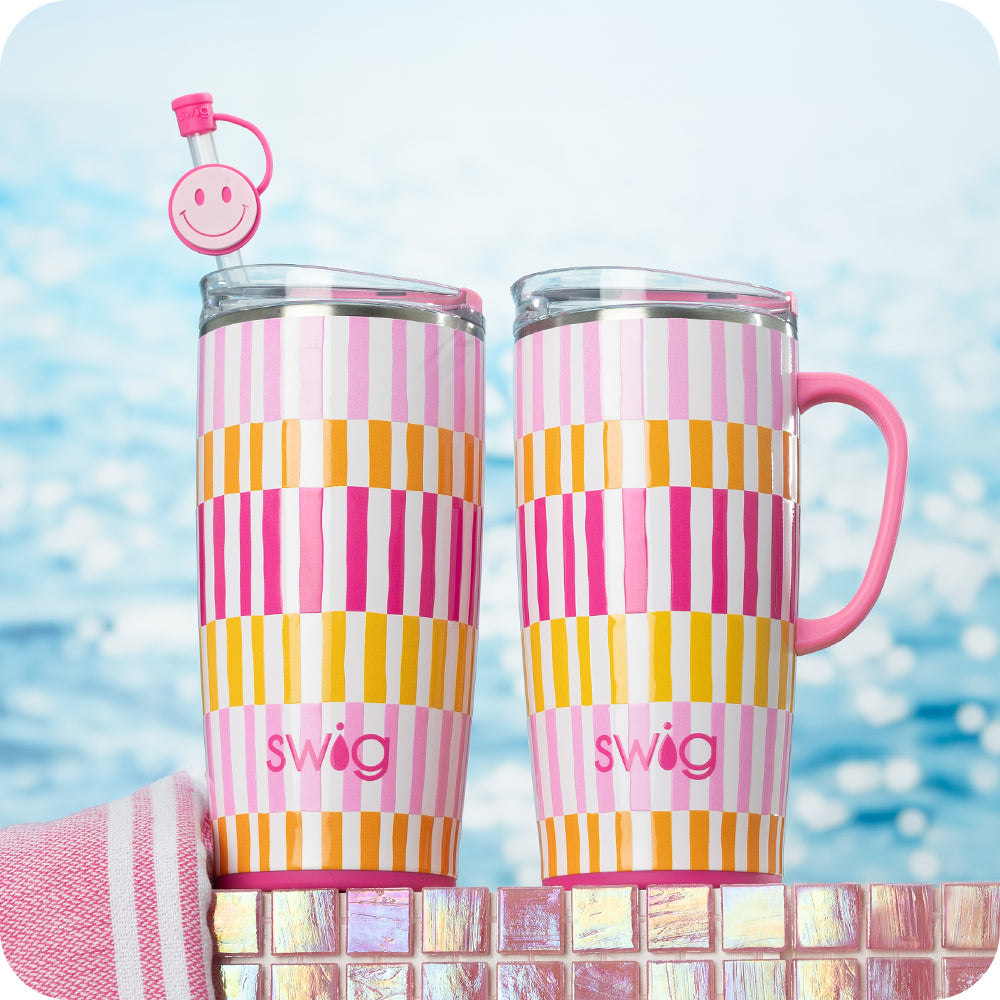 Swig Life Sherbet Stripe Insulated Drinkware 22oz Tumbler and 22oz Travel Mug