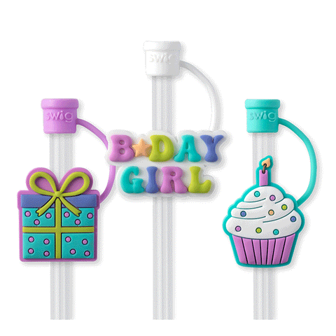 We've Got Spirit Orange Straw Topper Set