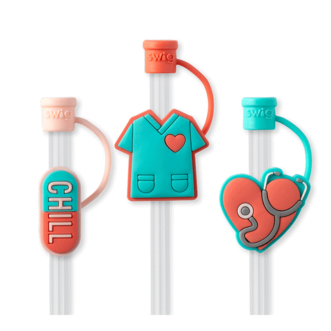 We've Got Spirit Orange Straw Topper Set