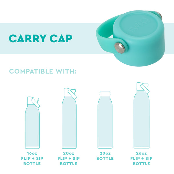 Swig Life Aqua Carry Cap compatible with 16oz, 20oz and 26oz bottles fit guide
