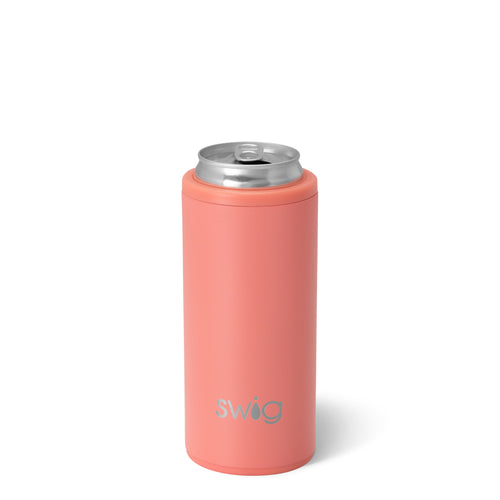Swig Life 12oz Coral Insulated Skinny Can Cooler