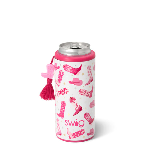 Swig Life 12oz Let's Go Girls Insulated Skinny Can Cooler with Tassle