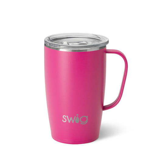 Swig Life 18oz Hot Pink Insulated Travel Mug with Handle