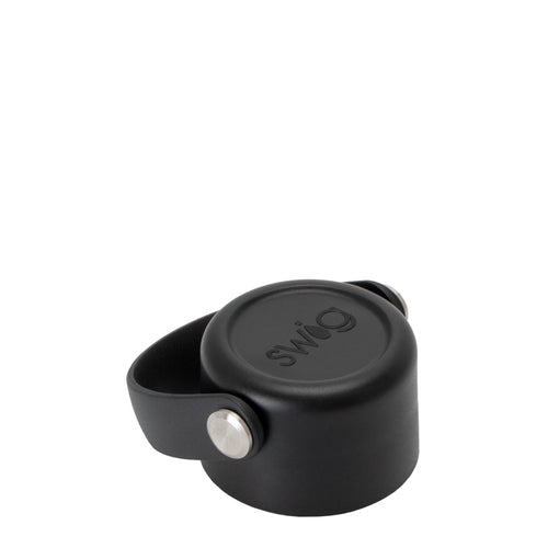 Swig Life Carry Cap Lid in Black with handle flipped down