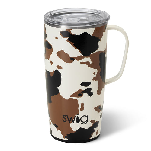 Swig Life 22oz Hayride Cow Print Insulated Travel Mug with Handle