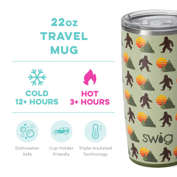 Swig Life 22oz Wild Thing Travel Mug temperature infographic - cold 9+ hours or hot 3+ hours