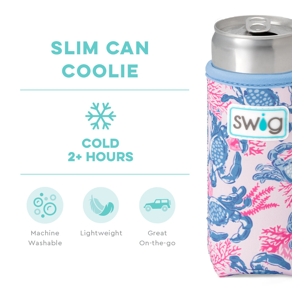 Swig Life Get Crackin' Insulated Neoprene Slim Can Coolie temperature infographic - cold 2+ hours