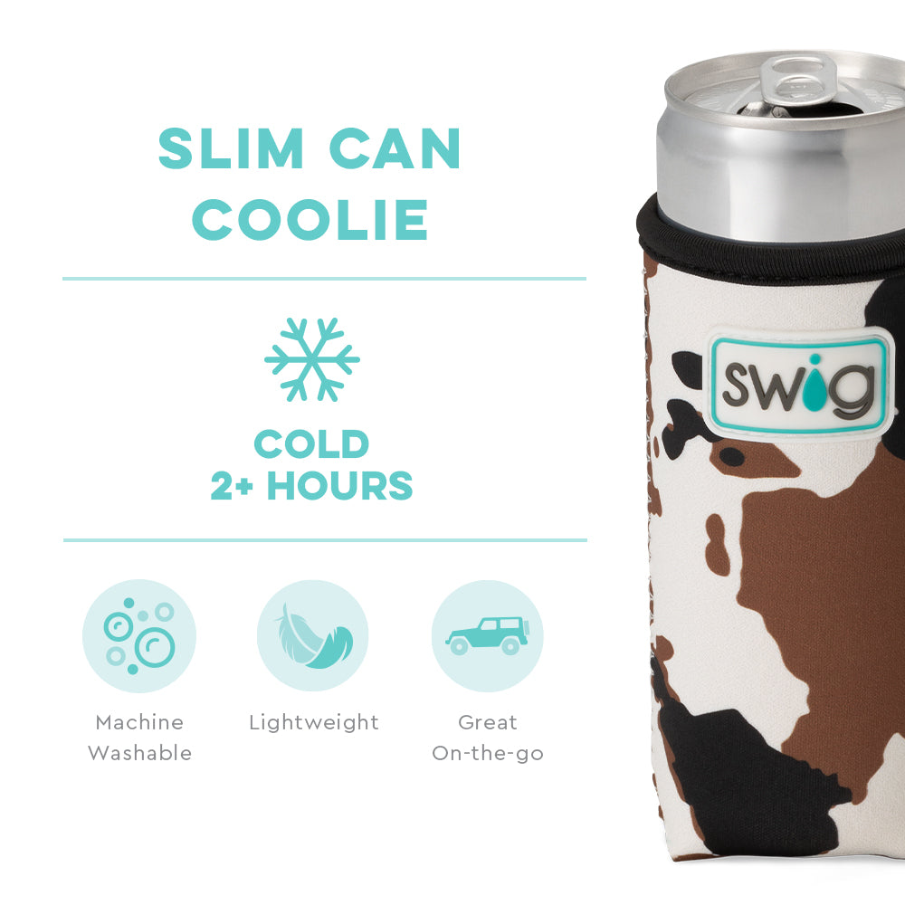 Swig Life Hayride Insulated Neoprene Slim Can Coolie temperature infographic - cold 2+ hours